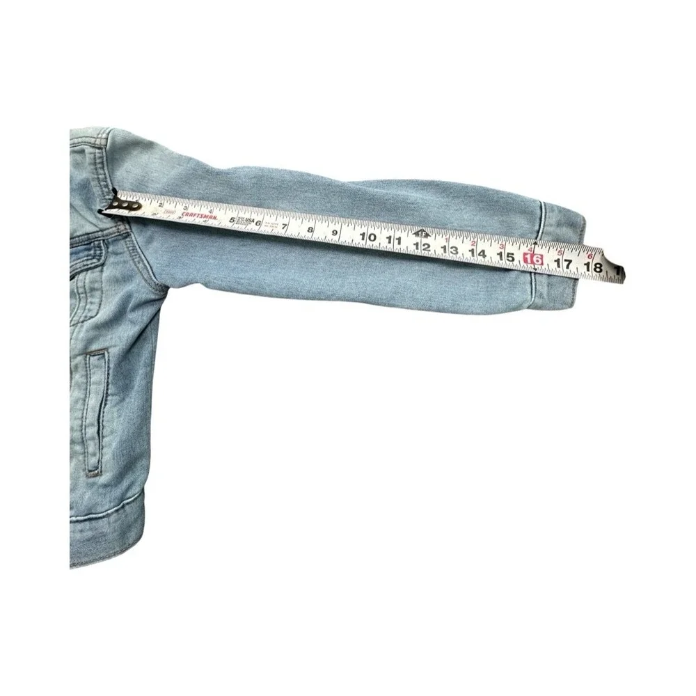 Gap Denim Jacket Kids Medium Light Indigo Trucker Classic Faded Stretch